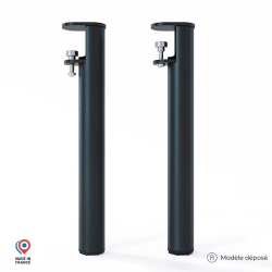 Lot de deux pieds de table basse Topaze en acier coloris noir