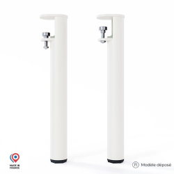 Lot de deux pieds de table basse Topaze en acier coloris blanc