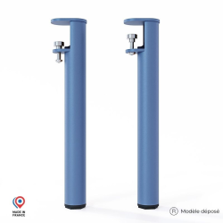 Lot de deux pieds de table basse Topaze en acier coloris bleu