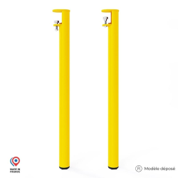 Lot de deux pieds de table mange debout Topaze en acier jaune