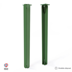 Lot de deux pieds de table haute Jaspe en acier coloris vert