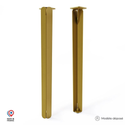 Lot de deux pieds de table haute Jaspe en acier coloris doré