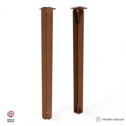Lot de deux pieds de table haute Jaspe en acier coloris marron