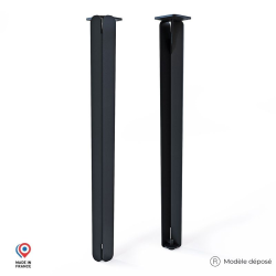 Lot de deux pieds de table haute Jaspe en acier coloris noir