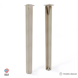 Lot de deux pieds de table haute Jaspe en acier coloris champagne