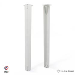 Lot de deux pieds de table haute Jaspe en acier coloris blanc
