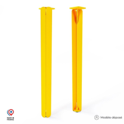 Lot de deux pieds de table haute Jaspe en acier coloris jaune