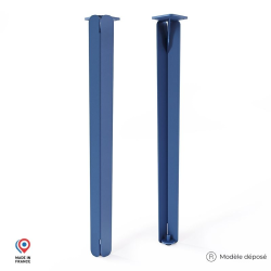 Lot de deux pieds de table haute Jaspe en acier coloris bleu