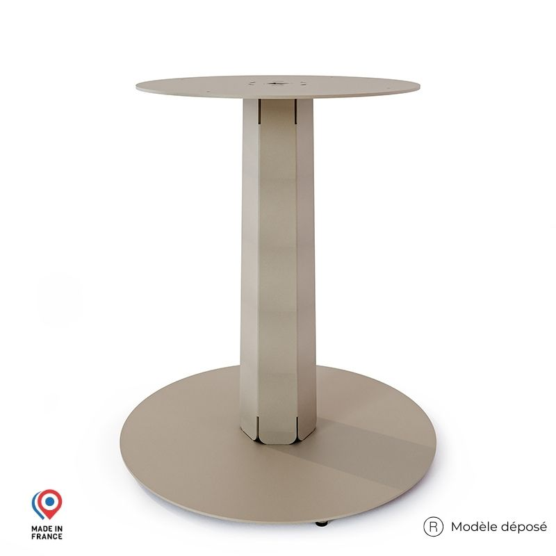 Pied de table haute en acier champagne Zircon
