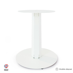 Pied de table haute en acier blanc Zircon