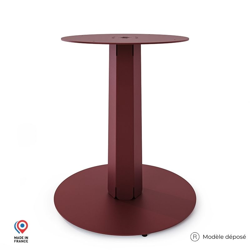 Pied de table mange debout en acier coloris red brown Zircon