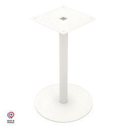 Pied de table bistrot rond en acier blanc
