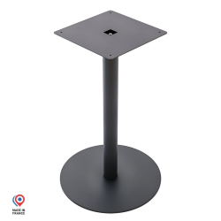 Pied de table bistrot rond en acier noir