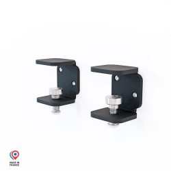Support mural en acier Grenat, coloris noir, par lot de 2