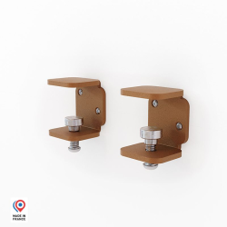 Support mural en acier Grenat, coloris marron, par lot de 2