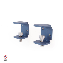 Support mural en acier Grenat, coloris bleu, par lot de 2
