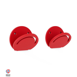 Lot de deux patères en acier Perle coloris rouge