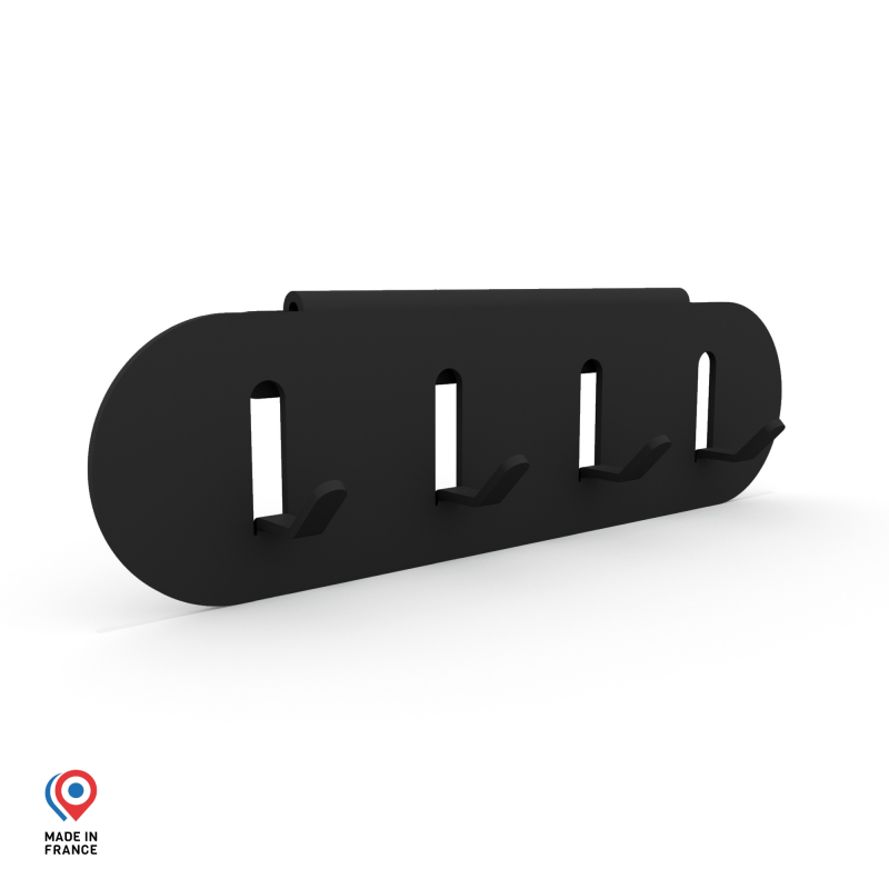Porte clés en acier Nacre coloris noir