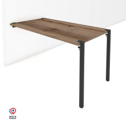 Table murale rectangulaire décor chêne vieilli coloris noir Céphée