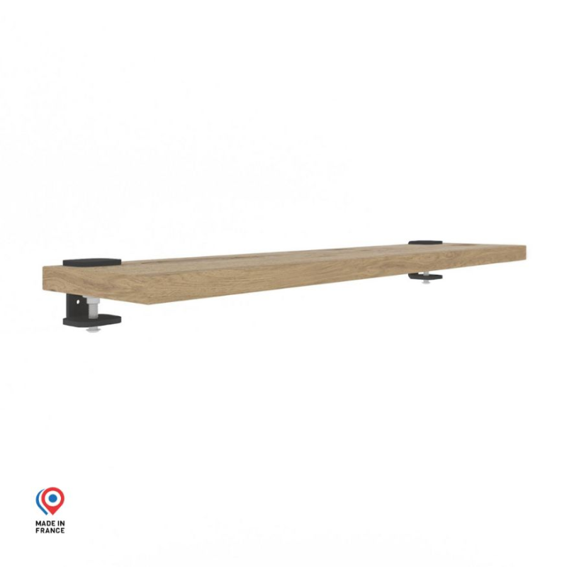 Étagère murale décor chêne clair coloris noir Neptune