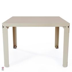 Table basse en acier Cristal de forme carrée, coloris champagne