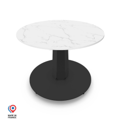 Table basse ronde décor marbre coloris noir Cygne