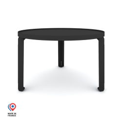 Table basse en acier Jade de forme ronde, coloris noir