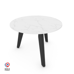 Table basse ronde décor marbre coloris noir Colombe