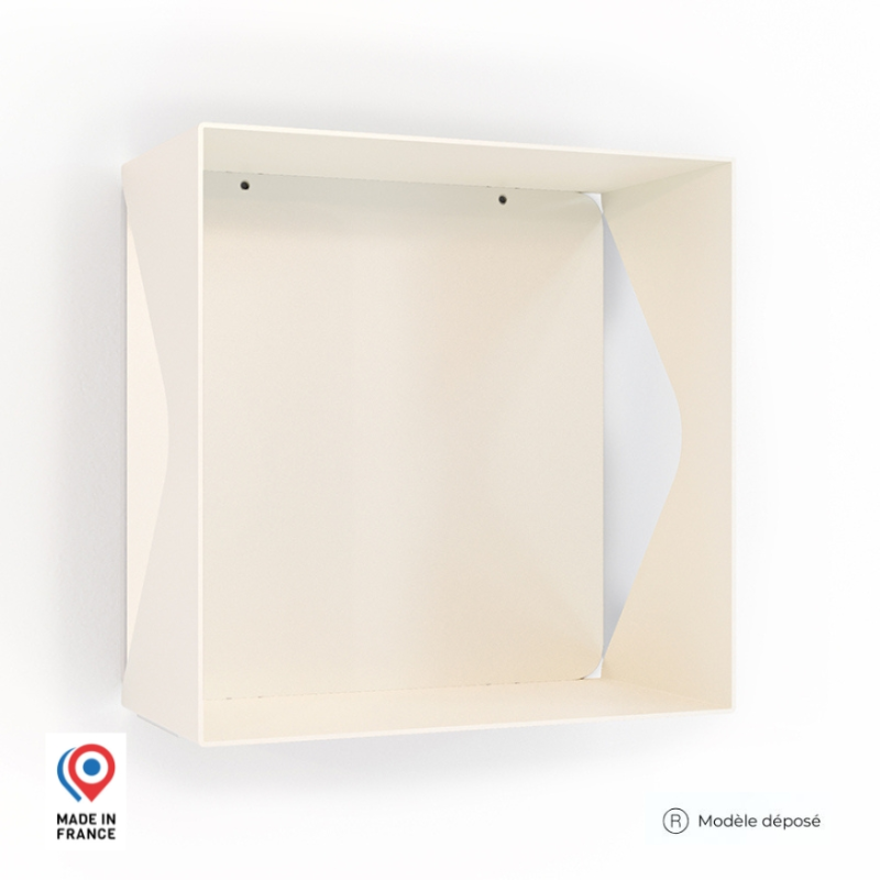 Étagère murale cube en acier Aigue-marine coloris blanc