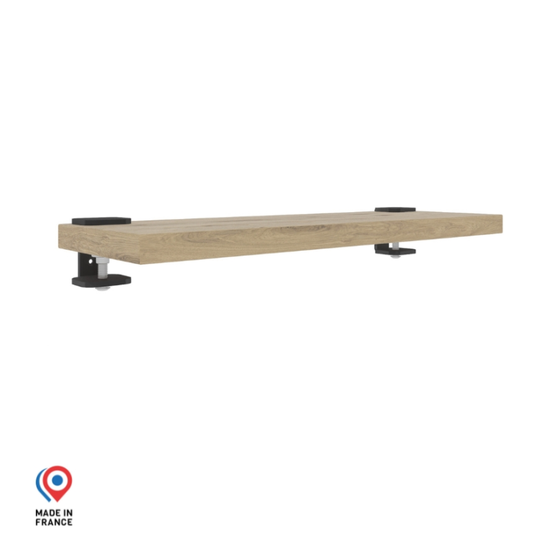 Petite étagère murale décor chêne clair coloris carbone Saturne
