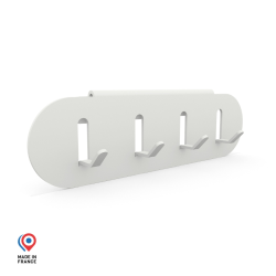 Porte clés en acier Nacre coloris blanc