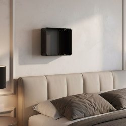Étagère murale Améthyste, coloris Noir, dans une chambre.