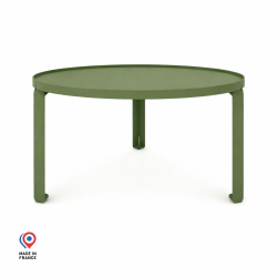 Table basse en acier Jade de forme ronde, coloris vert