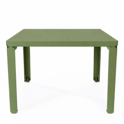 Table basse en acier Cristal de forme carrée, coloris vert