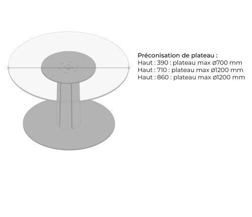 Fixez le pied central sur votre plateau